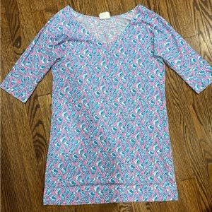 Seashell print 3/4 length sleeve lilly Pulitzer dress